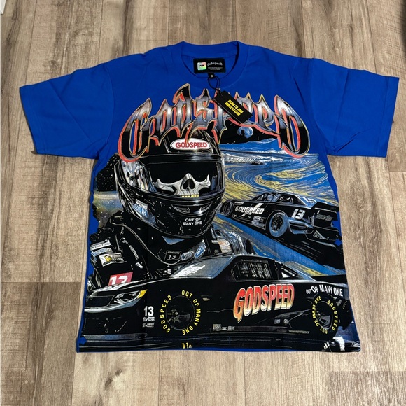Blue Racing Graphic Tee - Picture 1 of 2